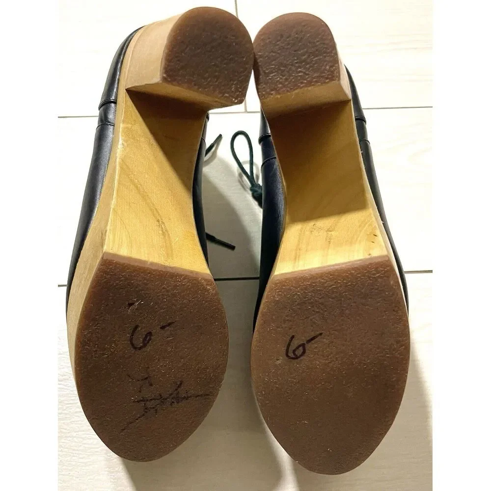 Ecote‎ wooden Vegan leather lace up platform heels size 8.5 Urban Outfitters